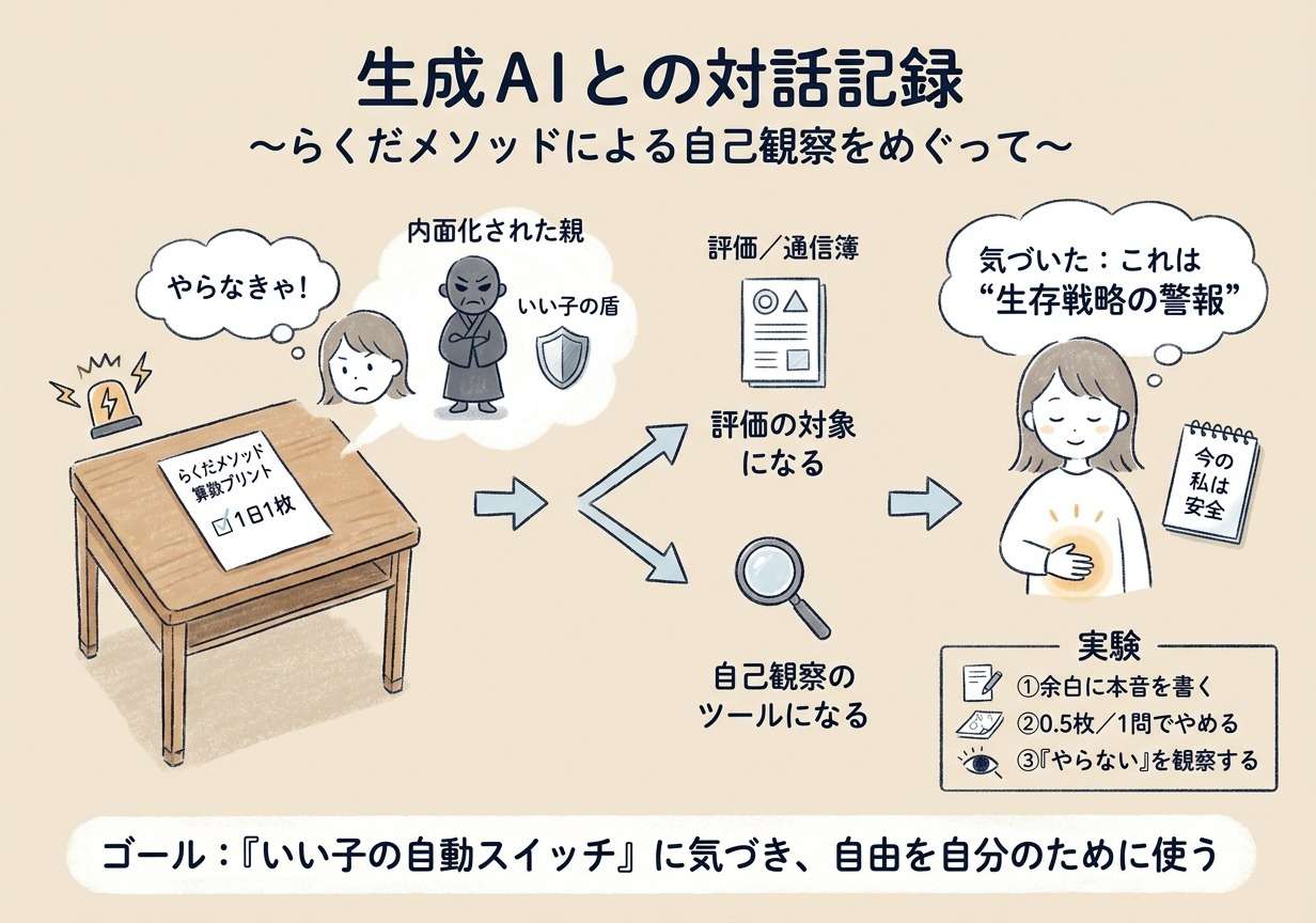 生成AIとの対話記録(その2) 〜らくだメソッドによる自己観察をめぐって〜